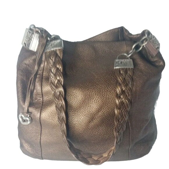 Brighton Hobo Shoulder Bag Large Bronze Leather Handbag - Picture 1 of 13